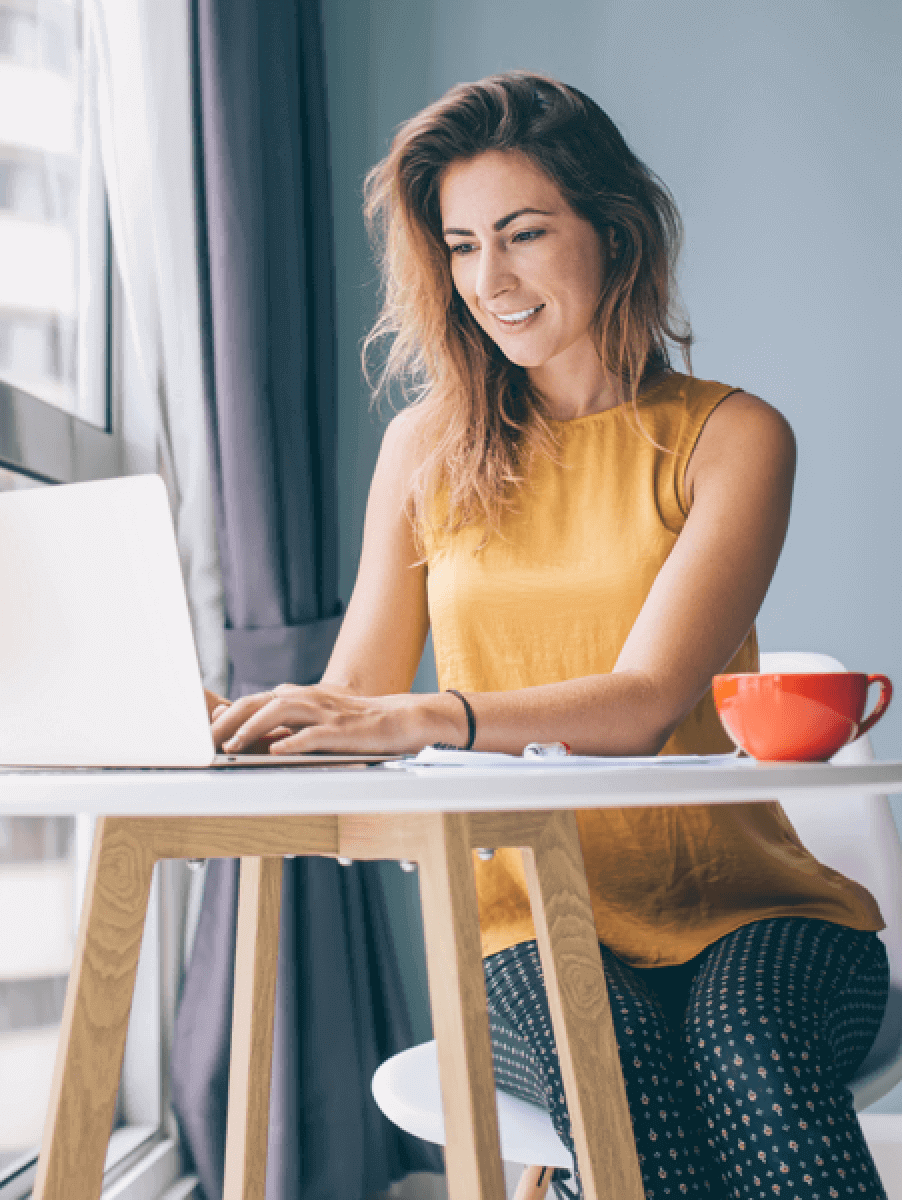 Woman using laptop